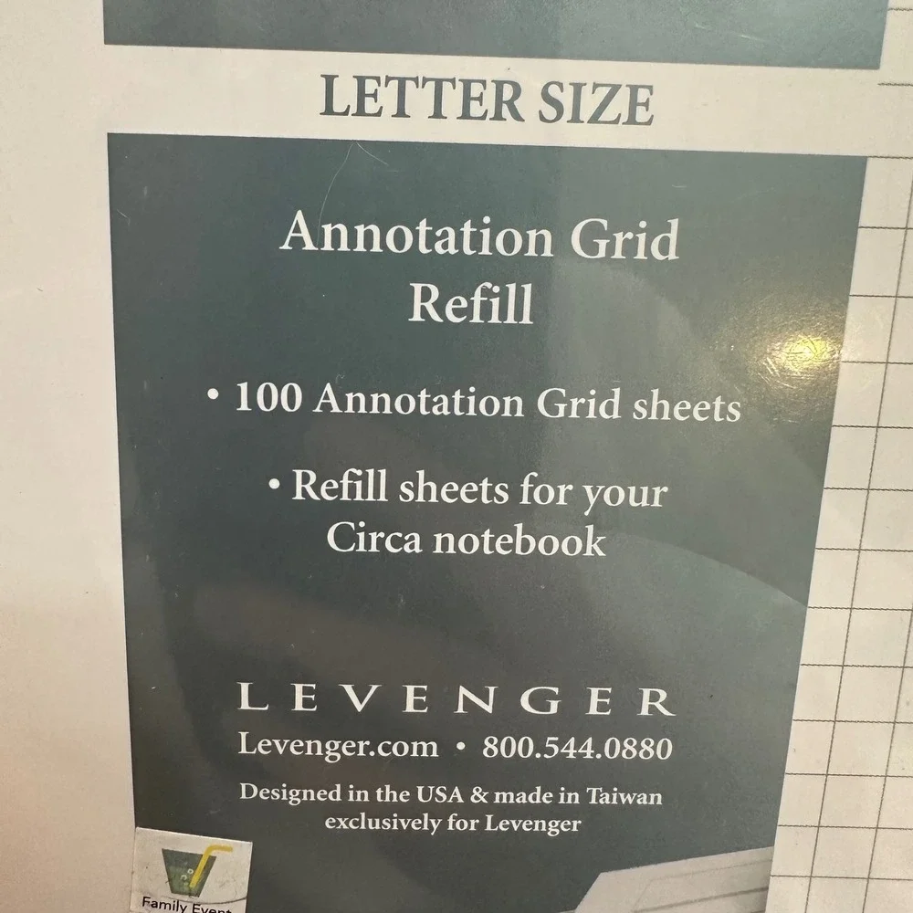 Levenger Annotation Grid Refill and Chromatic Tab Dividers Letter Size NEW